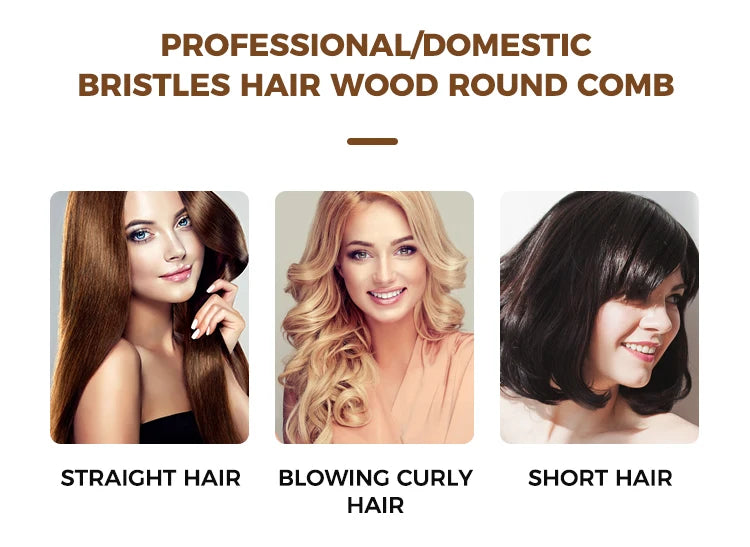 Okrągła Szczotka Fryzjerska z Włosia Dzika i Nylonu – Do Stylizacji i Kręconych Włosów