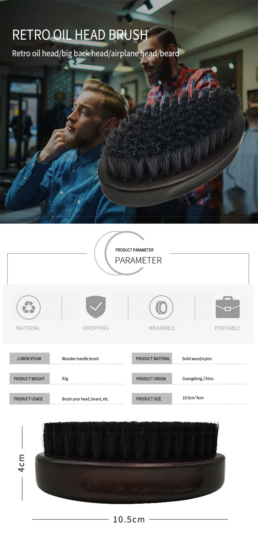 Męska Szczotka z Borsuczego Włosa – Profesjonalna Pielęgnacja Brody i Wąsów