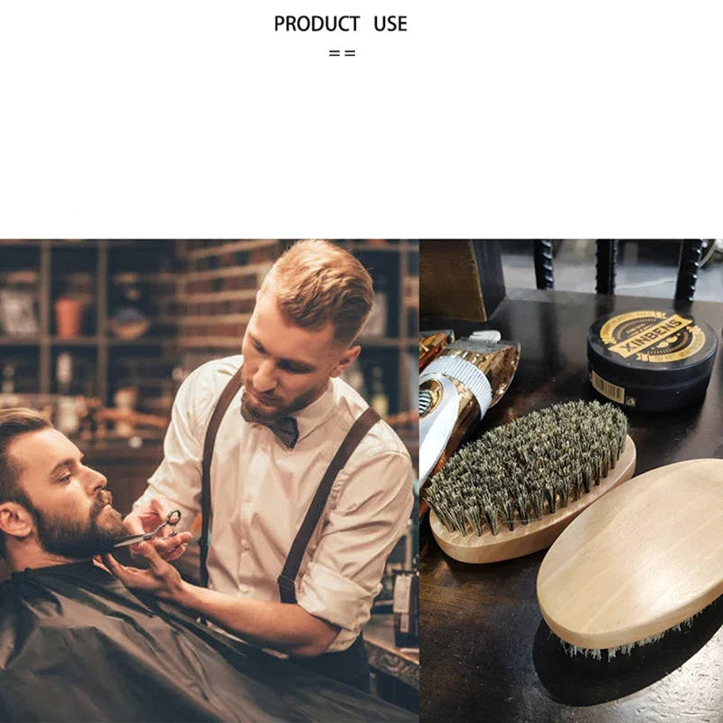 Męska Szczotka z Borsuczego Włosa – Profesjonalna Pielęgnacja Brody i Wąsów