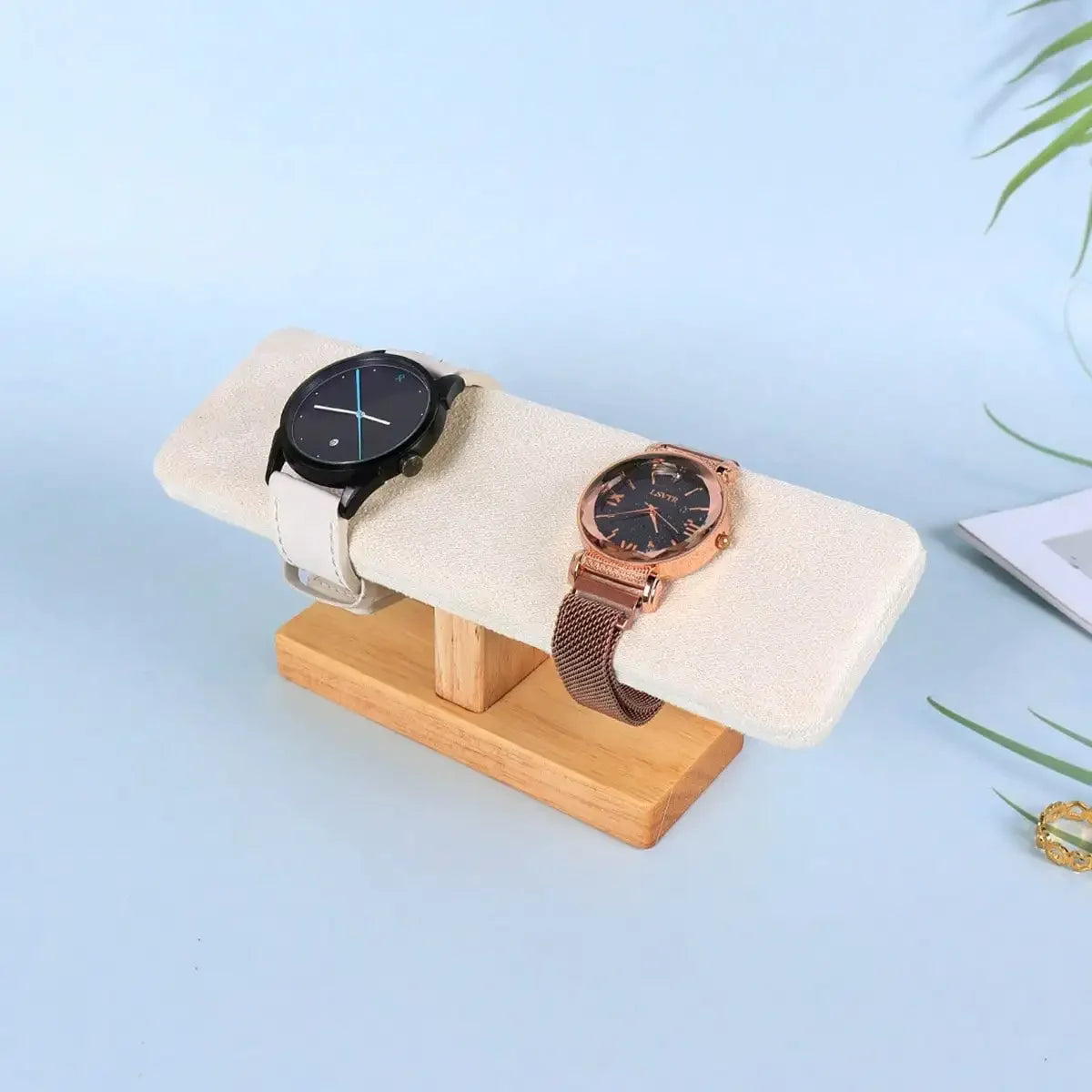 Jewelry Watch Organizer Stand - Stylish Double Watch Storage and Decor Functionality