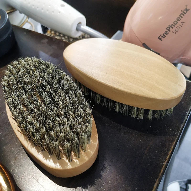 Męska Szczotka z Borsuczego Włosa – Profesjonalna Pielęgnacja Brody i Wąsów