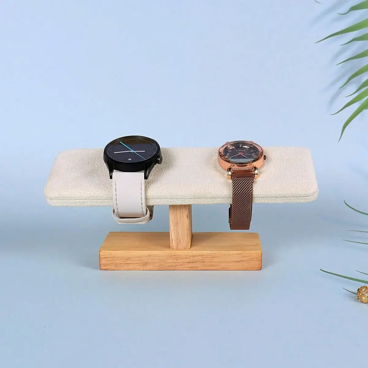 Jewelry Watch Organizer Stand - Stylish Double Watch Storage and Decor Functionality