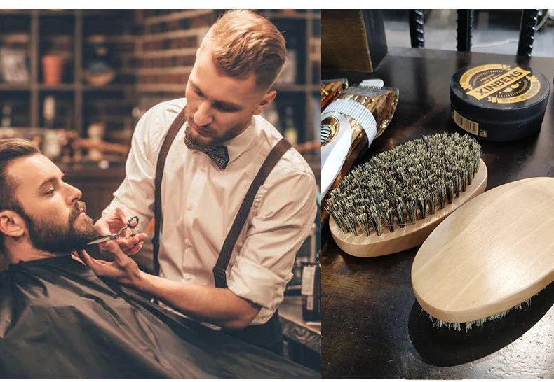 Męska Szczotka z Borsuczego Włosa – Profesjonalna Pielęgnacja Brody i Wąsów