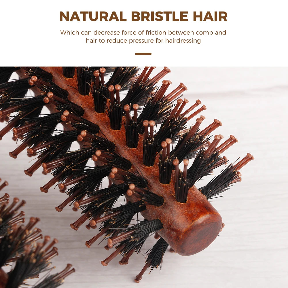 Okrągła Szczotka Fryzjerska z Włosia Dzika i Nylonu – Do Stylizacji i Kręconych Włosów