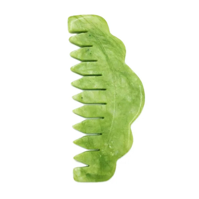 Naturalna Płytka Gua Sha z Jadeitu – Masaż Punktów Akupresurowych