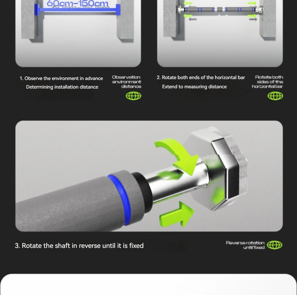 Drążek rozporowy do podciągania między framugi drzwiowe