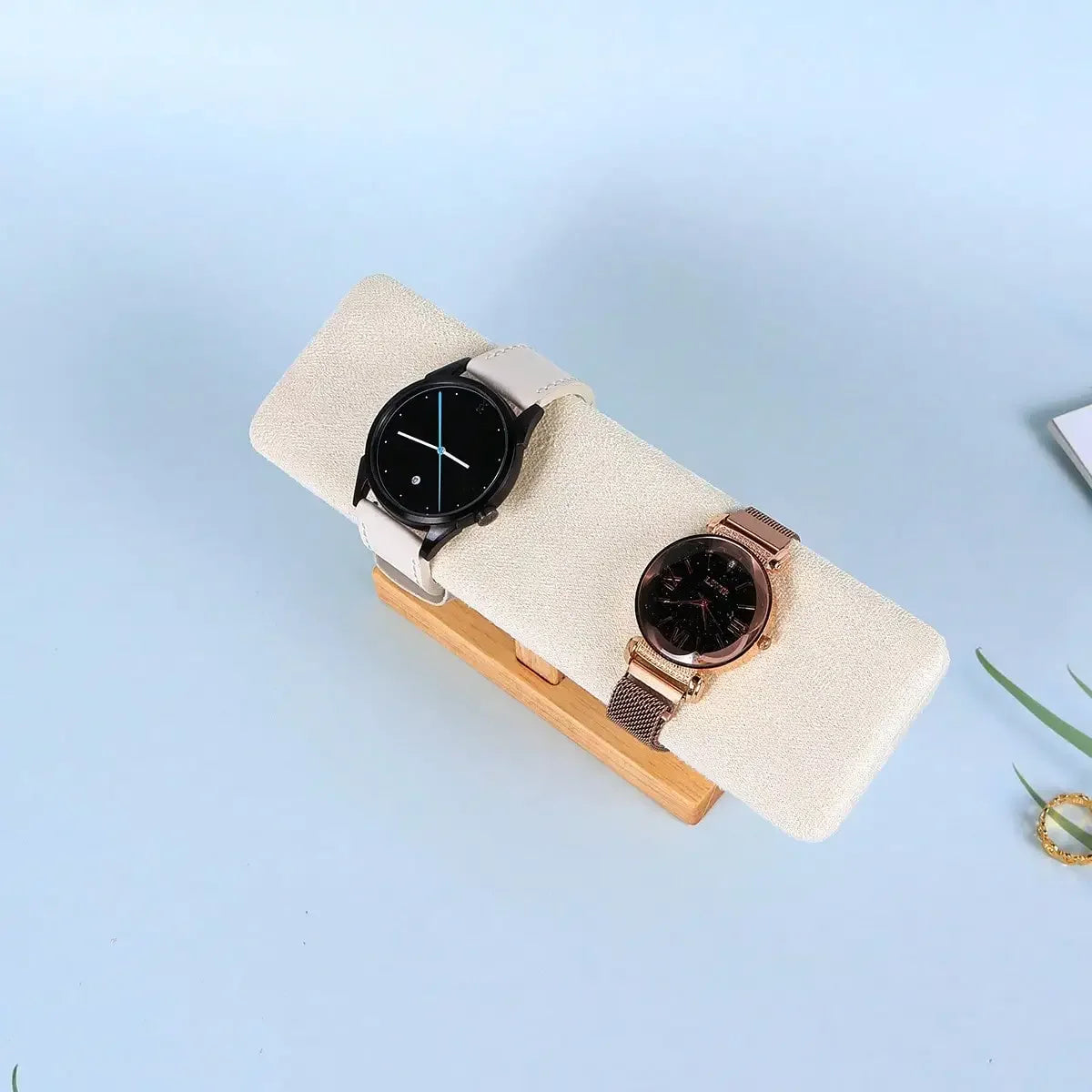 Jewelry Watch Organizer Stand - Stylish Double Watch Storage and Decor Functionality