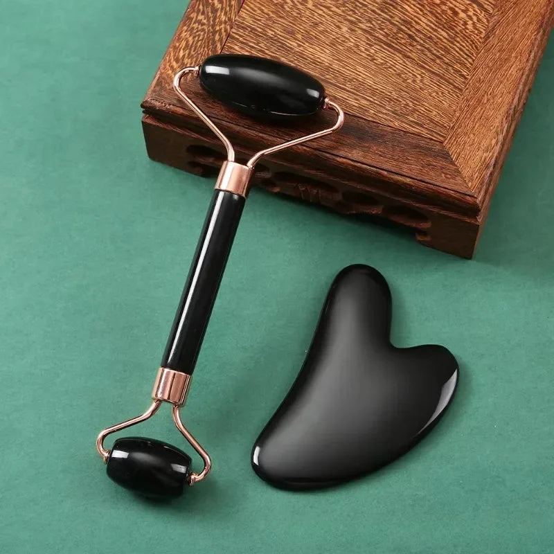 Różowy zestaw Gua Sha do Twarzy i Ciała