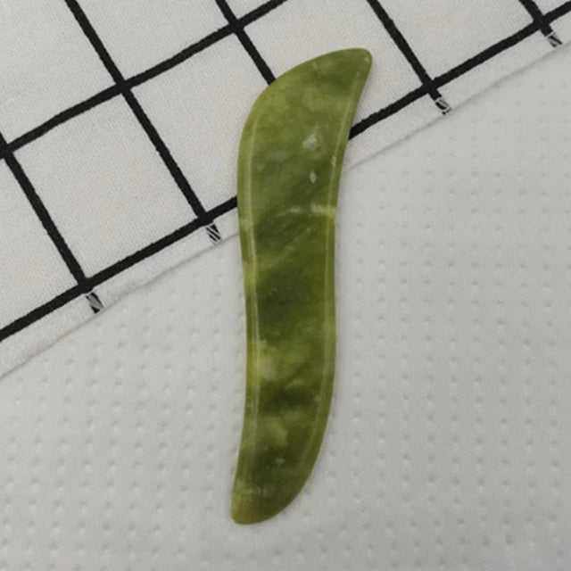 Naturalna Płytka Gua Sha z Jadeitu – Masaż Punktów Akupresurowych